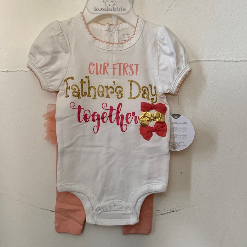 Koala Kids White Onesie with Gold and Red Accents